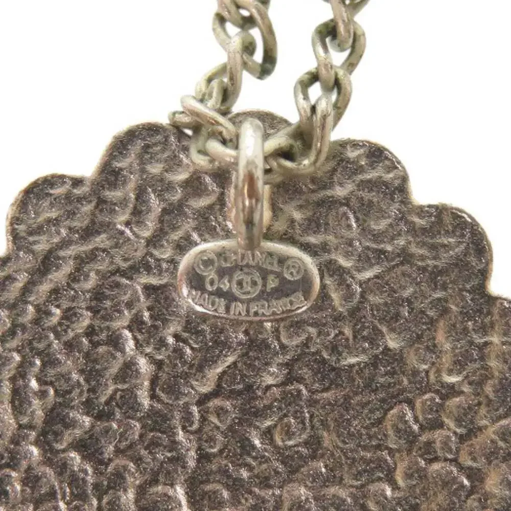 CHANEL Silver Logo Necklace